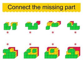 Fun puzzle game for kids. Need to connect the missing part vector