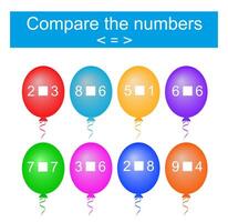 Math activity for kids.Number range up to 10. vector