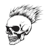 Punk Skull with Mohawk Hair Image isolated on white background vector