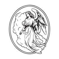 Angels In Clouds Image. Angels In Clouds image Illustrations on white background. vector