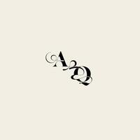 bold and hairline initial wedding monogram elegant QA fancy curve logo letter vector