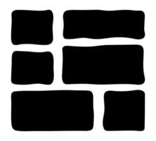 Doodle black shapes and frames for social media. Kids abstract text box with soft edges by marker. Hand drawn speech bubble blobs for dialog vector