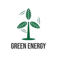 green energy windmill flat minimalist logo design vector
