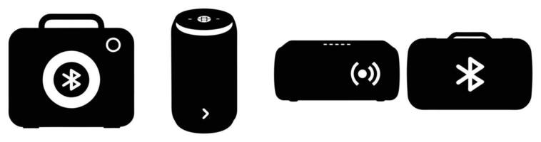Different Types of Portable Bluetooth Speakers for Wireless Audio Streaming vector