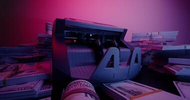 A machine with stacks of money on a table video