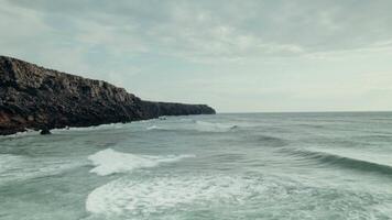 A view of the ocean from a cliff video