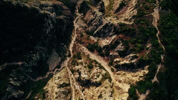 An aerial view of a mountain road video