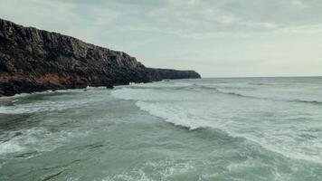 A view of the ocean from a cliff video