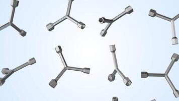 Y Shape Wrenches Falling on a Light Blue Background. Three Way Hex Socket. 4K video