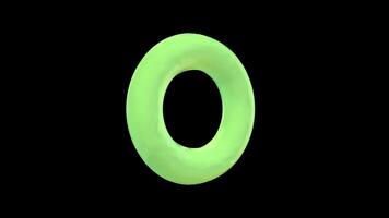 Swimming Ring Rotating on a Transparent Background. Seamless Loop. Rubber Ring. 4K video