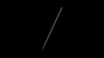 3D Stylized Zip Tie Rotating on a Transparent Background. Seamless Loop. 4K video