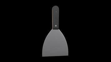 Putty Knife Rotating on a Transparent Background. Seamless Loop. 4K video