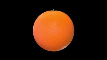 Orange Rotating on a Transparent Background. Seamless Loop. Fruits 3D. 4K video