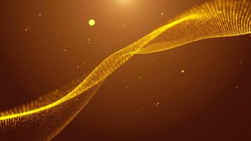 Golden Digital Technology Particle Wave Flow video