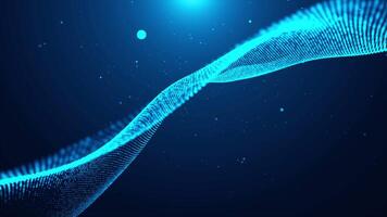 Blue Digital Technology Particle Wave Flow video