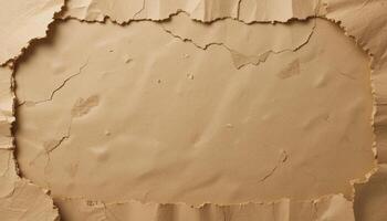 Torn Brown Paper with a Central Opening in a Rough Textured Pattern photo