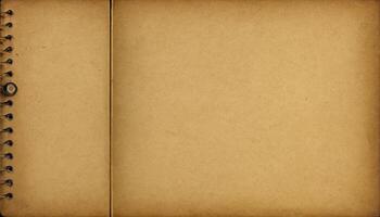 Aged Kraft Paper Texture with Ring Binder and Vintage Background for Scrapbooking photo