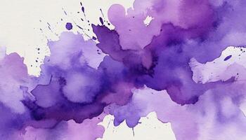 Abstract Purple Watercolor Texture Background with Artistic Ink Stain and Brush Strokes photo