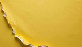 Torn Yellow Paper Texture Background with Rough Edges and Blank Space Design photo