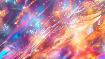 Dynamic Abstract Background with Flowing Iridescent Lines and Sparkling Accents photo