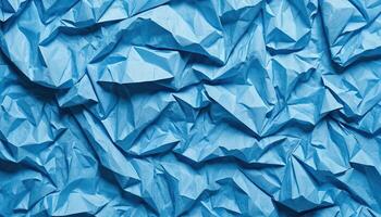 Crumpled Light Blue Paper Texture Abstract Wrinkled Design Background photo