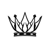 A stylized, elegant black and white crown, showcasing sharp lines and geometric , set against a stark white background for bold impact. vector