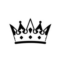 Elegant Vectorized Crown Illustration Black Silhouetted Royal Tiara with Geometric Elements on White Background vector