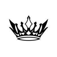 Bold, Black White Crown A symmetrical, minimalist illustration of a regal crown, highlighting sharp angles and contrasting shapes on a plain background. vector