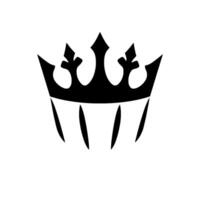 Minimalist black crown illustration on a crisp white background, symbolizing royalty, power, and elegance, featuring a simple yet striking . vector