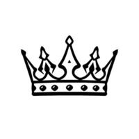 Bold Black Outline of a Royal Crown on White Background, Minimalist for Royalty and Power vector