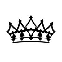 A bold, symmetrical, and minimalist depiction of a regal, black and white crown, conveying royalty and power. vector