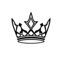 Elegant Black and White Royal Crown with Intricate Details, Symbol of Power and Authority on White Background. vector