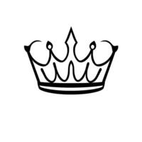 Simplistic Black and White Crown Illustration, Royal Symbol, Element, Isolated on White Background. vector