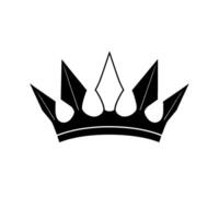 Black and white minimalist of a royal crown, featuring sharp points, elegant curves, and a simple yet powerful visual. vector