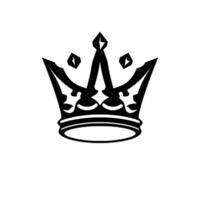 Sleek, minimalist black crown with gem accents against a stark white backdrop, symbol of royalty and power, clean lines, and geometric . vector