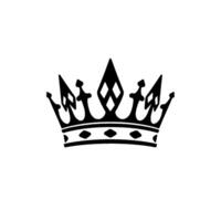 A symmetrical, minimalist black crown with diamond patterns, against a clean white background, emphasizing regal elegance. vector