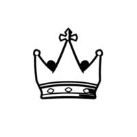 Simple, elegant black and white crown illustration, with musical notes integrated into the and symmetrical composition. vector