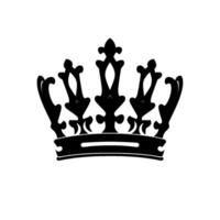 Black Royal Crown Silhouette on White A Simple, Elegant Emblem of Royalty, Emphasizing Ornate and Symmetry. vector