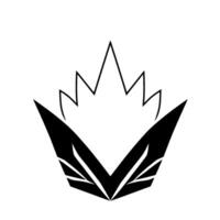Abstract Black and White Depicting a Crownlike , with Geometric Shapes on a Plain White Background, Modern and Minimalist. vector