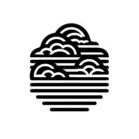 Minimalist JapaneseInspired Cloudscape Composition in Black and White with a Zenlike Aesthetic, Focusing on Geometric Forms. vector