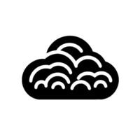 Stylized Black Cloud with White Wave Details, Floating Shadow on Textured White Background. Modern, Simple . vector