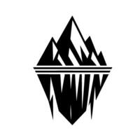 black and white mountain range with reflection, geometric , stylized peaks and simple, symmetrical composition, clean minimalism. vector