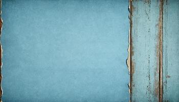 Light Blue Paper Texture with Weathered Wooden Planks Background Design photo