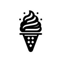 Monochromatic Swirled SoftServe Ice Cream in a DiamondPatterned Cone, with Dots, on White vector