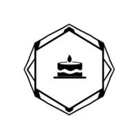 Minimalist Candle Within a Geometric Octagon Frame A Black and White Representation of Celebration. vector