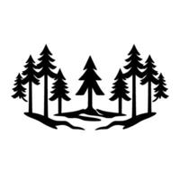 Stylized Black Silhouette of a Pine Forest, Representing Natures Serenity in a Minimalist, Modern Style. vector