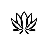 Minimalist Black and White Lotus Flower , Geometric on White Background, Modern Symbol. vector
