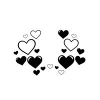 Abstract Black and White Heart Cluster , Style, Ideal for Valentines Day or LoveThemed Elements vector