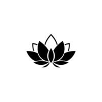 Minimalist Black Lotus Flower Silhouette Centered on a White Background, Symbolic of Peace Serenity. vector