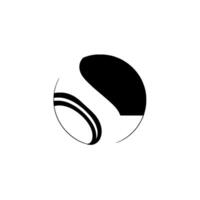 Abstract minimalist composition a circular frame containing contrasting black and white curved shapes, geometric lines, and a bold, modern aesthetic. vector